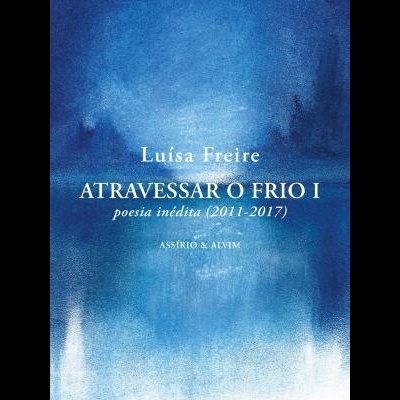 Capa de livro azul com texto em branco de Luísa Freire