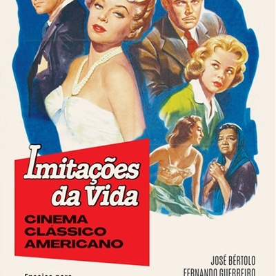 Capa de livro com ilustração de cinco pessoas e texto sobre cinema clássico americano