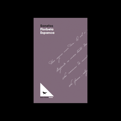 Capa de livro lilás com título e texto manuscrito branco