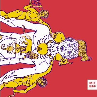 Capa de livro 'Calibã e a Bruxa' com ilustração mística e texto em vermelho, amarelo e branco
