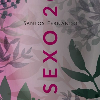 Capa de livro com folhas decorativas em rosa e verde e texto SANTOS FERNANDO SEXO 2