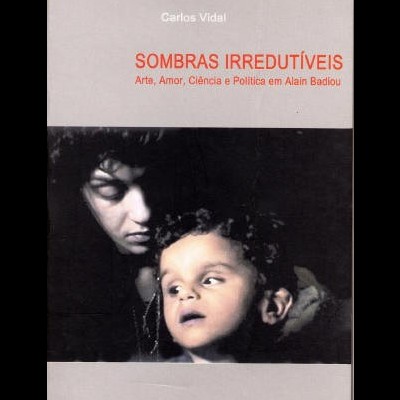 Capa de livro com título SOMBRAS IRREDUTÍVEIS e imagem de mulher e criança