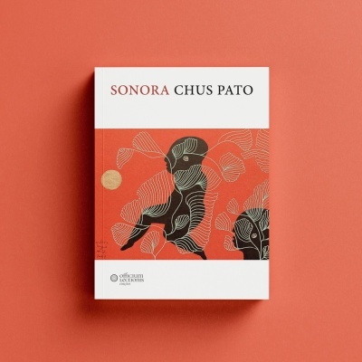Capa do livro 'SONORA CHUS PATO' com ilustração em fundo vermelho.