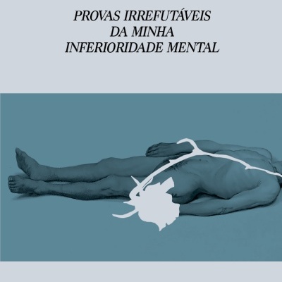 Capa de livro 'Provas Irrefutáveis da Minha Inferioridade Mental' de Diogo Paiva com figura humana deitada