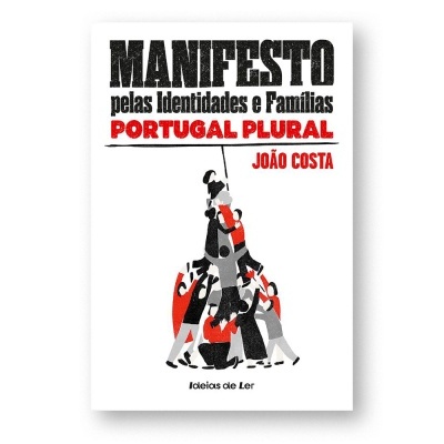 Capa do livro Manifesto Portugal Plural de João Costa com ilustração preta e vermelha