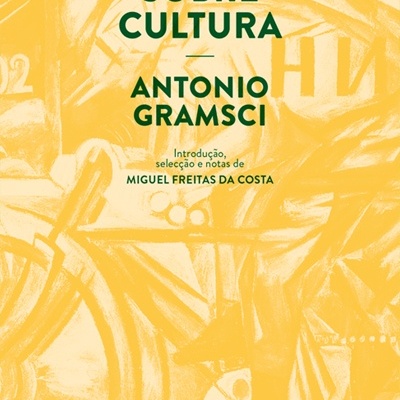 Capa de livro amarelo com texto verde e ilustração abstrata