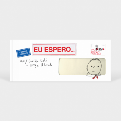 Envelope branco com texto EU ESPERO e desenho infantil
