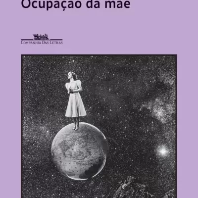 Capa lilás de livro Ocupação da mãe com ilustração de mulher em globo terrestre