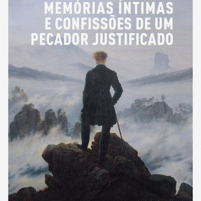 Capa de livro com pessoa de costas sobre rochas e texto do título
