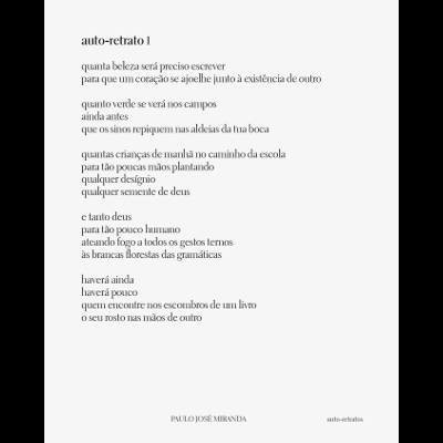 poema auto-retrato 1 de PAULO JOSÉ MIRANDA em texto preto sobre fundo branco