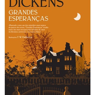 Capa de livro laranja com ilustração de casa e texto de título e autor