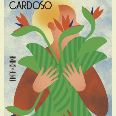 Capa de livro com ilustração de pessoa segurando flores e texto de título e autor.