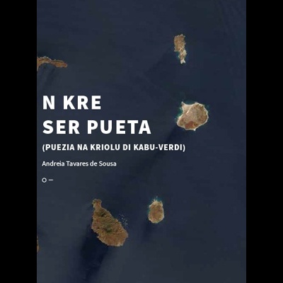 Capa de livro azul com ilhas rochosas no oceano e texto branco