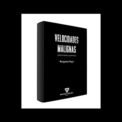 Livro de capa dura preta com título VELOCIDADES MALIGNAS