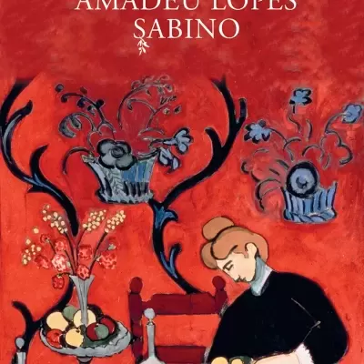 Capa do livro 'VIDAS BISSEXSTAS' com ilustração em fundo vermelho de mulher a arranjar uma taça de frutas e flores.