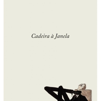 Capa de livro 'Cadeira à Janela' de Dinu Flamand com ilustração de pessoa sentada