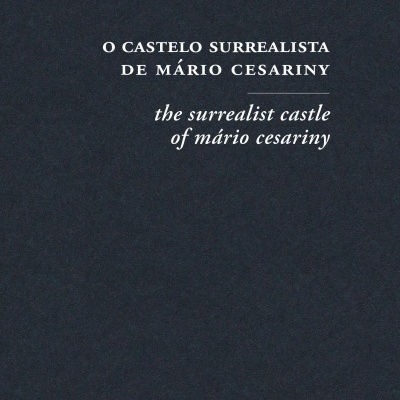 Capa preta de livro com texto branco sobre Mário Cesariny.