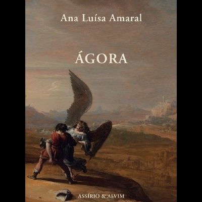 Capa do livro ÁGORA de Ana Luísa Amaral com pintura clássica e texto editorial