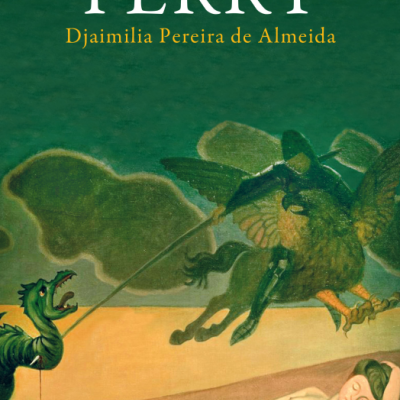 Capa do livro 'FERRY' com arte surrealista, dragão, figura alada e mulher nua deitada