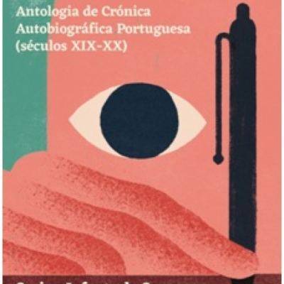 Capa de livro com olho azul, dedo e caneta pretos, texto branco e preto