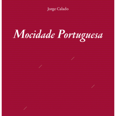 Capa de livro vermelho com texto branco 'Mocidade Portuguesa' de Jorge Calado.
