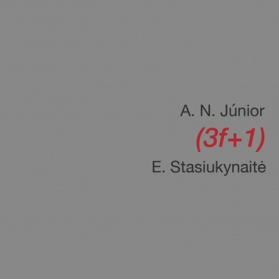 Capa de livro cinzenta com texto A. N. Júnior (3f+1) E. Stasiukynaitė e pequeno logotipo na parte inferior