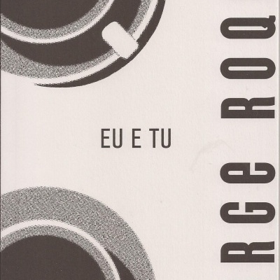 Capa de livro 'EU E TU' com ilustrações de chávenas de café e nome do autor Jorge Roque