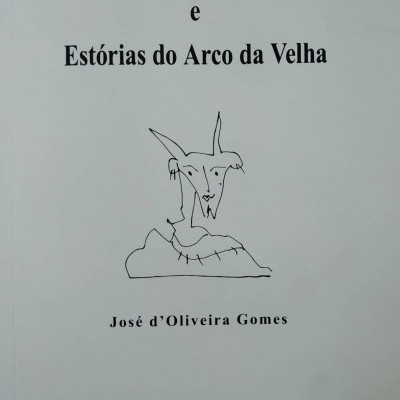 Capa de livro branco com título em preto e desenho de um diabo