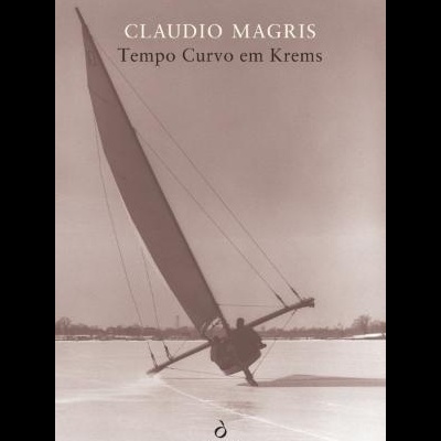 Capa de livro com imagem de barco de vela em gelo e texto do título e autor