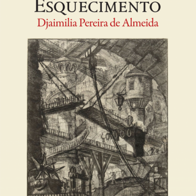 Capa do livro Três Histórias de Esquecimento com desenho de estrutura labiríntica