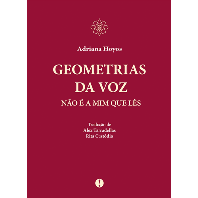Capa de livro 'Geometrias da Voz' de Adriana Hoyos em fundo vermelho