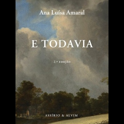 Capa de livro 'E TODAVIA' de Ana Luísa Amaral com pintura de paisagem