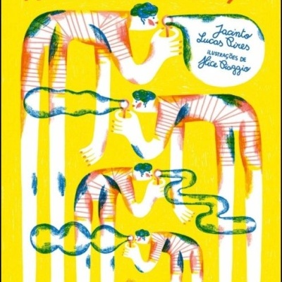 Capa de livro amarelo com ilustração de quatro pessoas estilizadas a beber com canudos e título 'FAZ DIFERENÇA'