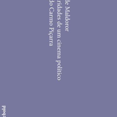 Capa de livro azul com texto branco vertical