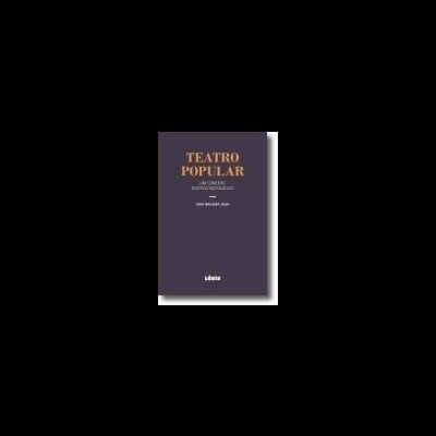 Capa de livro azul escuro com texto dourado TEATRO POPULAR e informações dos autores.