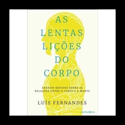 Capa de livro com silhueta humana amarela e texto azul e preto.