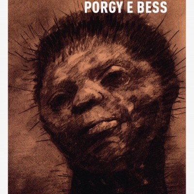 Capa de livro com rosto ilustrado e texto DuBose Heyward PORGY E BESS