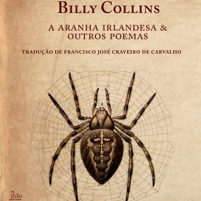 Capa de livro com ilustração de aranha e texto editorial