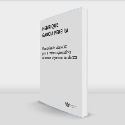 Livro branco em pé com texto preto na capa