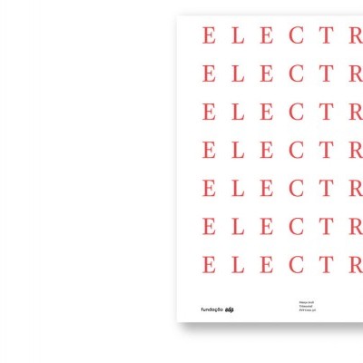 Página branca com o texto ELECTRA repetido sete vezes em vermelho e número 1 no canto inferior direito