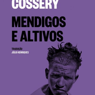 Capa de livro roxa com texto e foto de um homem em preto e branco