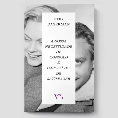 Capa de livro com fotografia a preto e branco de duas pessoas e texto em fundo branco