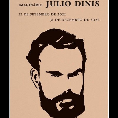 Pôster com texto e ilustração em preto de rosto masculino com barba em fundo rosa