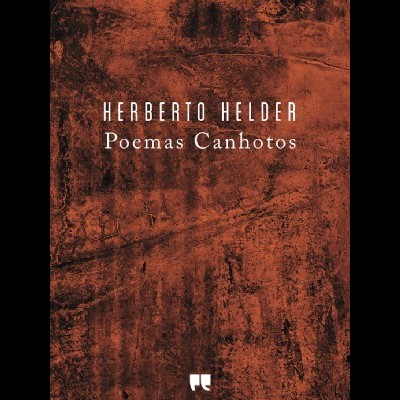 Capa de livro com textura de ferro oxidado e texto branco