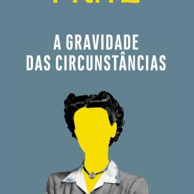 Capa de livro com título e nome da autora acima e uma ilustração de mulher com rosto amarelo e roupa cinza.