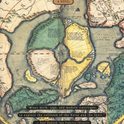 Capa do livro The Ice-Shirt de William T. Vollmann com mapa antigo e texto