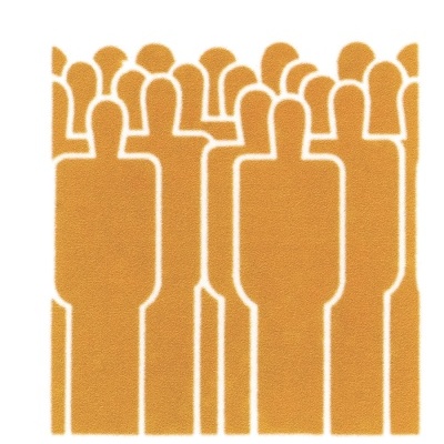 Imagem com figuras humanas laranja e texto ELECTRA no topo