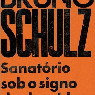 Capa de livro laranja com texto preto