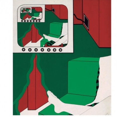 Pôster da peça E L E C T R A com ilustração abstrata e texto em português.