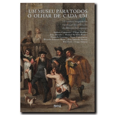 Capa de livro com pintura clássica e texto em branco